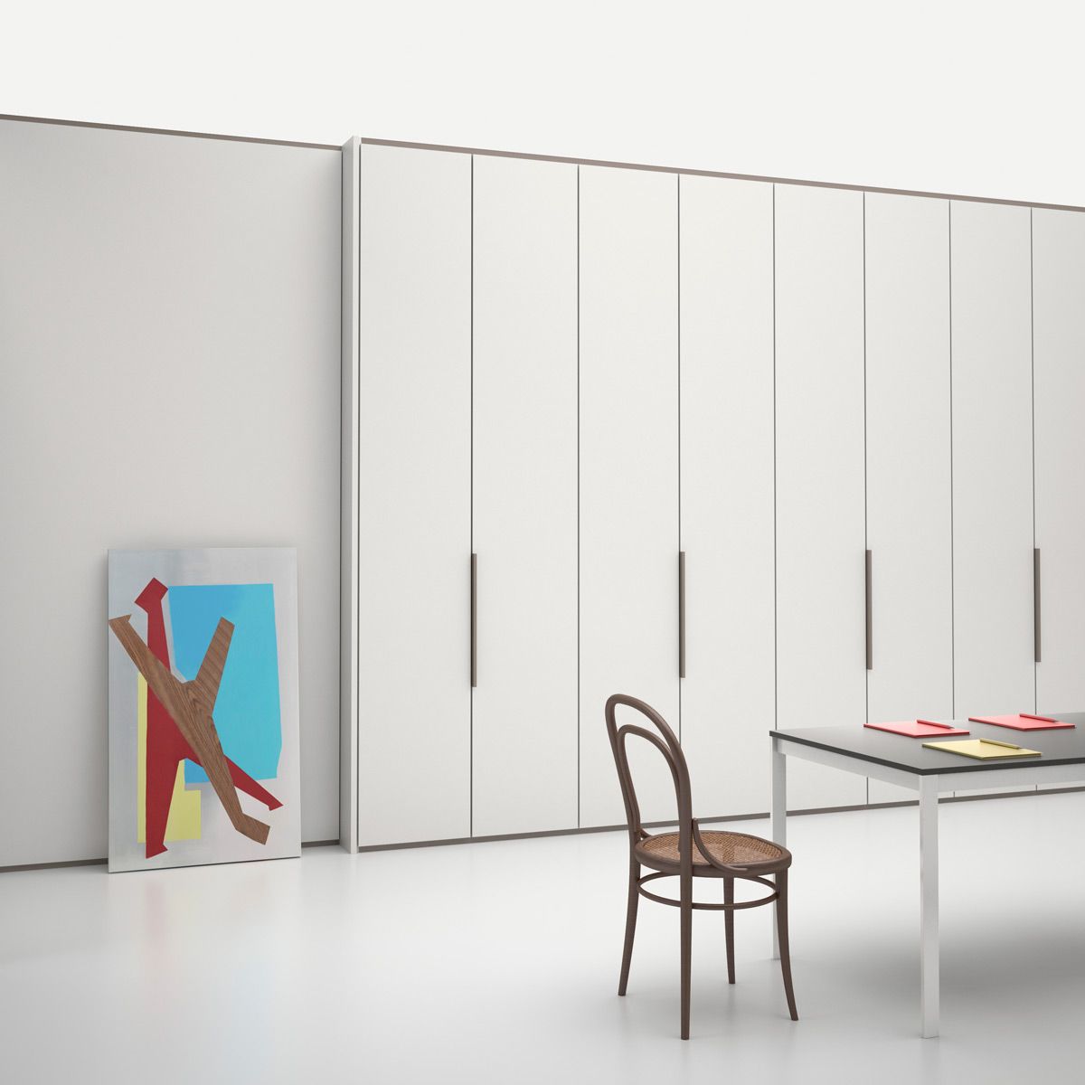 Immagine di una sala riunioni con la parete collezione Wallsystem di Manerba