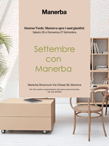 Manerba a Interno Verde 2020 ti invita a Mantova nel giardino del suo showroom di Palazzo Torelli